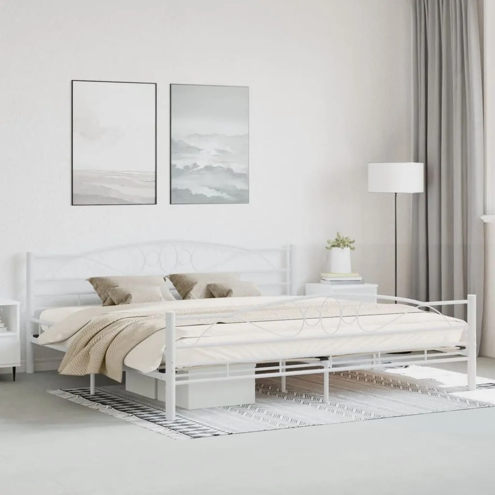 vidaXL Estrutura de cama 200x200 cm metal branco