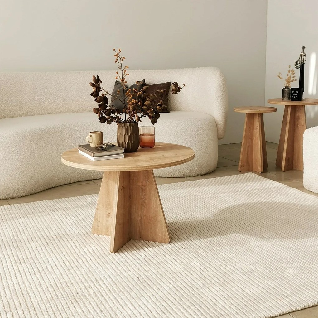 Mesa de Café Mushroom – Carvalho Safira – 60cm x 40cm x 60cm