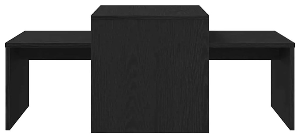Conjunto de Mesas VidaXL Preto Carvalho 100x48x40 cm Madeira de Engenh
