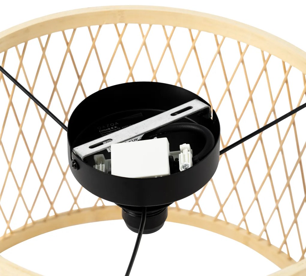 Candeeiro de teto rústico em vime 40 cm IP44 - Calamus Rústico