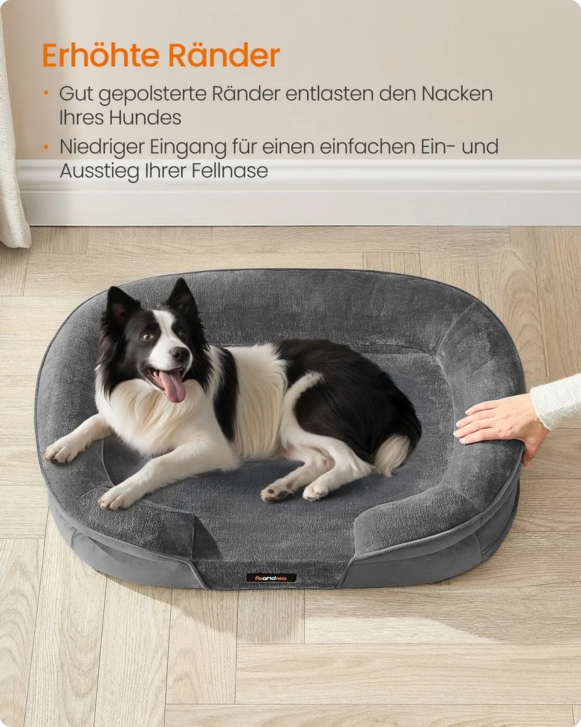 Cama para cães 91 x 68 x 18 cm cinzento claro