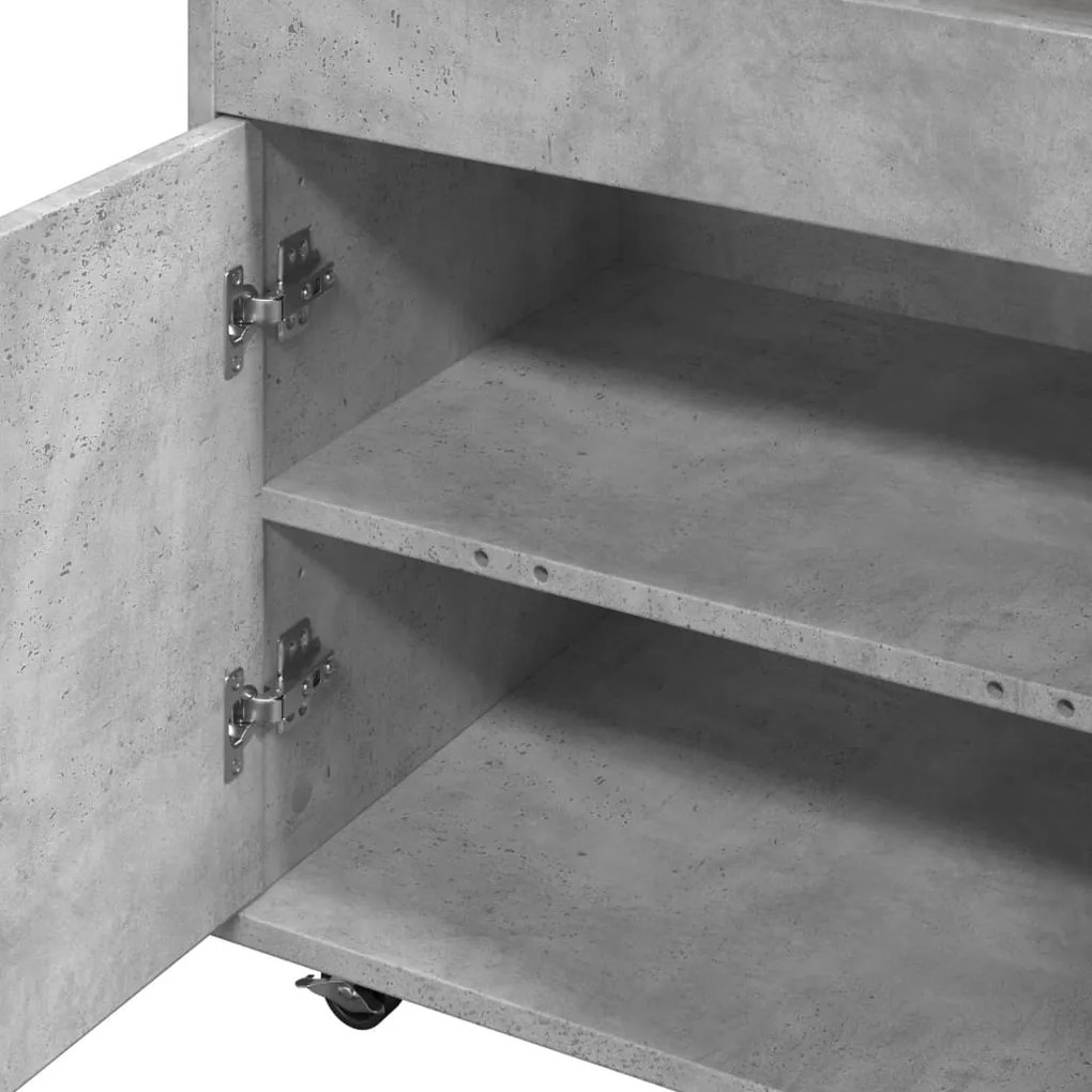 Carrinho de bar 60x39,5x89cm derivados de madeira cinza cimento