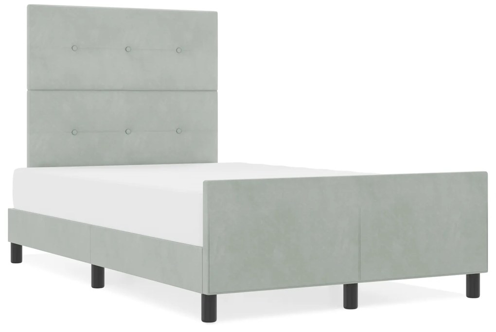Cama vidaXL Cinza Claro 120x190 cm Veludo