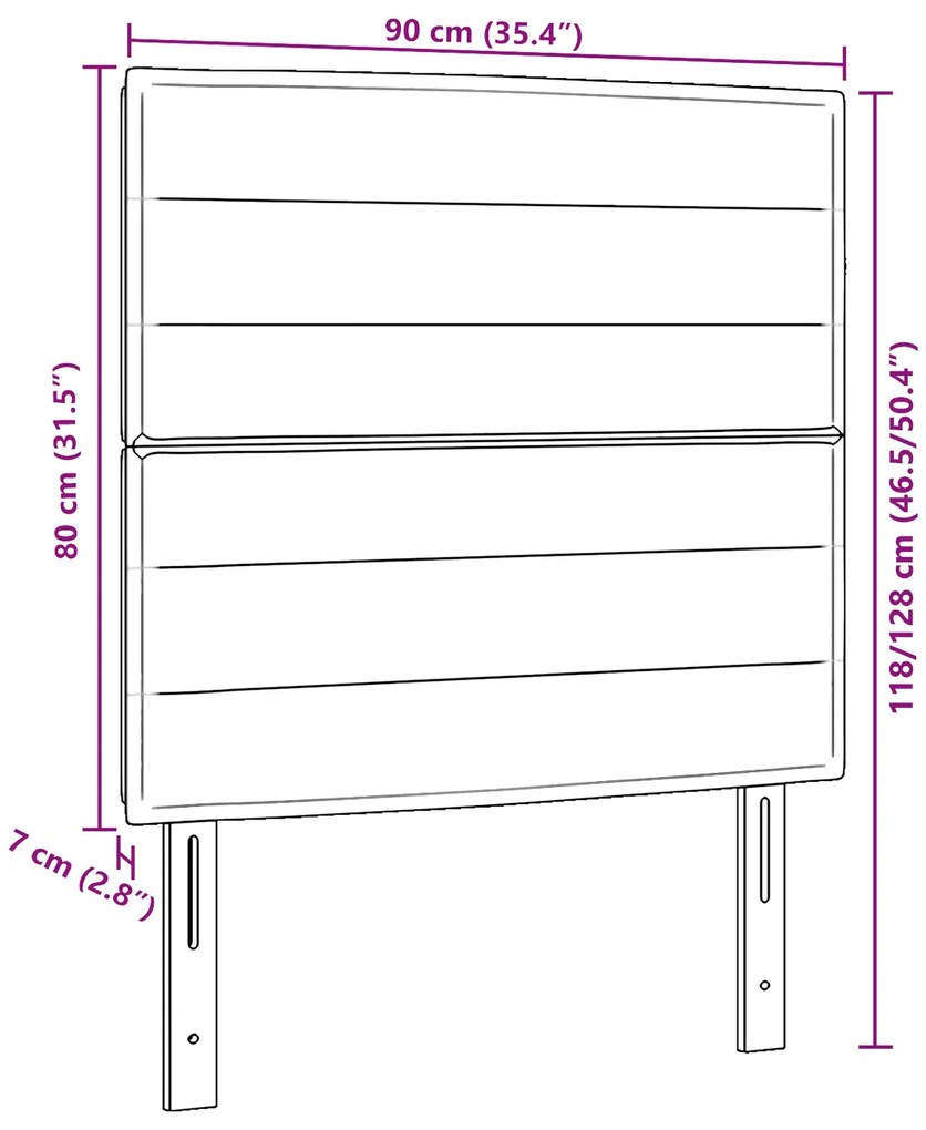 Cabeceira Design Linhas Cinza Claro 90 cm Tecido