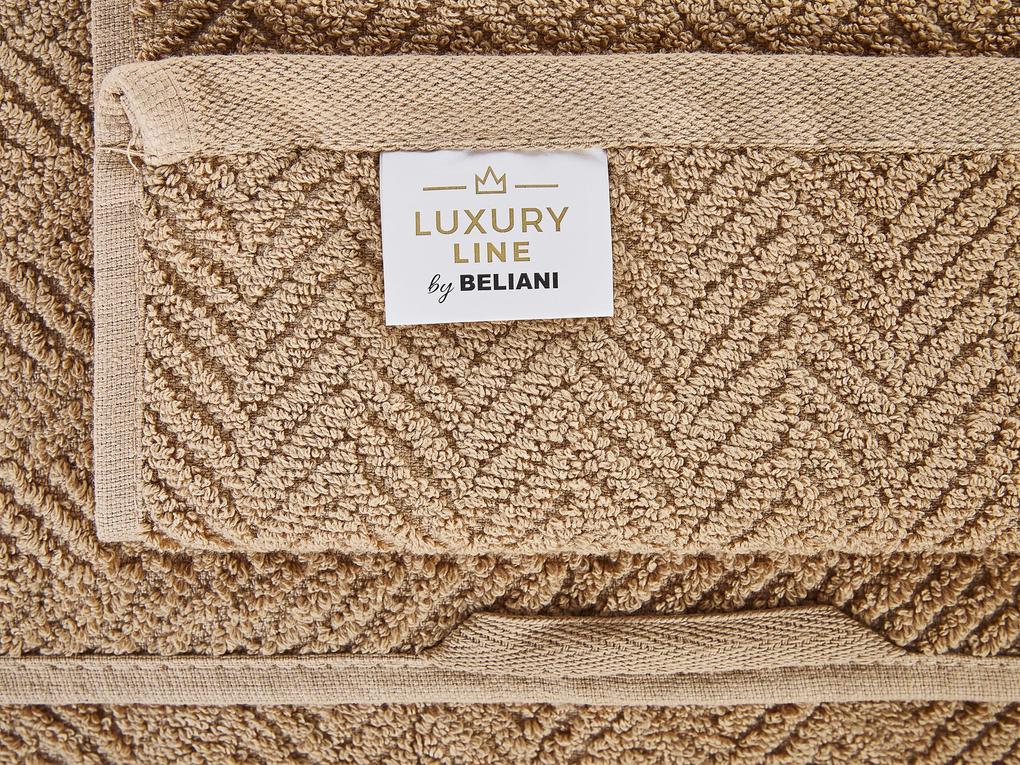 Conjunto de 9 toalhas em algodão creme MITIARO Beliani