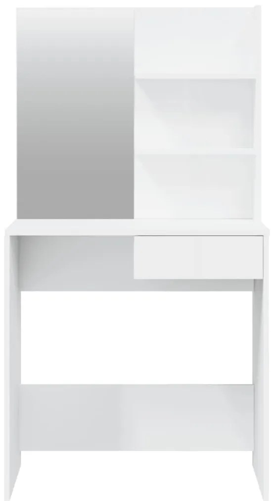 Toucador com espelho 74,5x40x141 cm branco brilhante