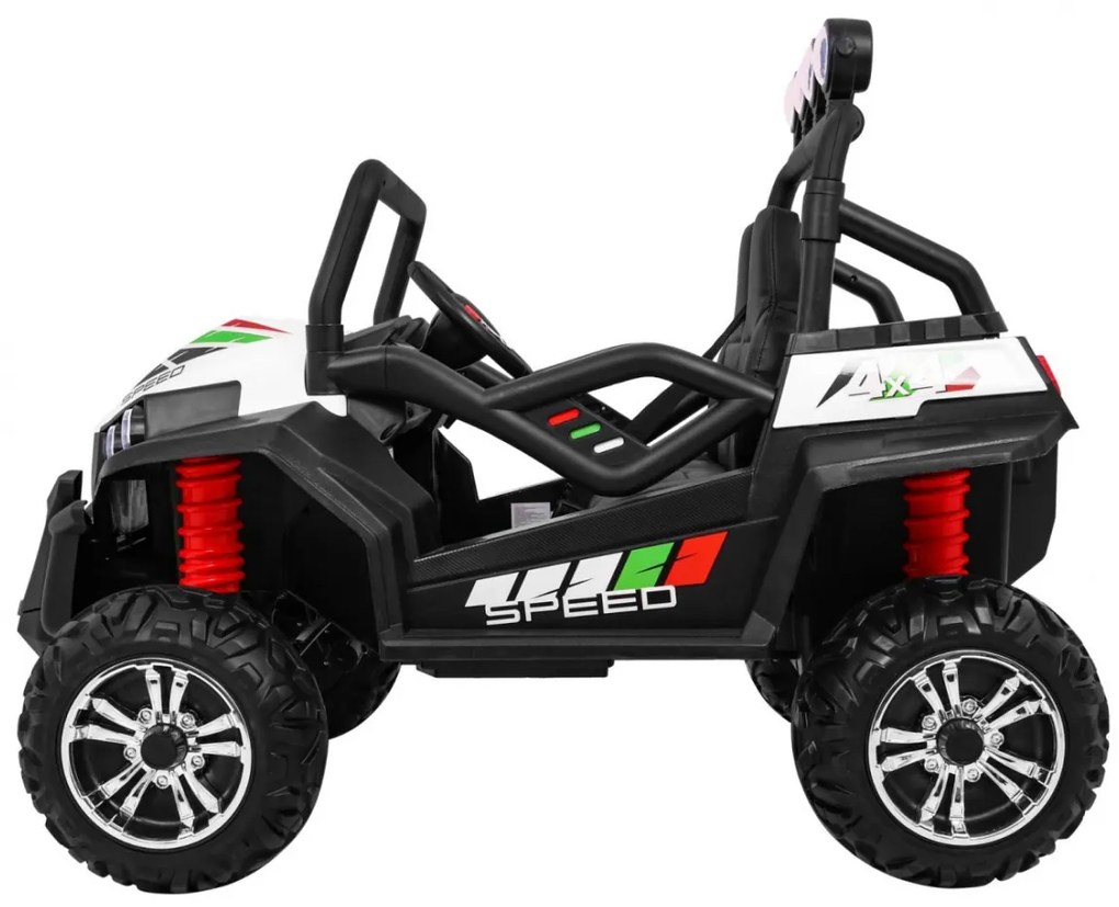 Carro elétrico para Crianças 2 Lugares Grand Buggy 24V 4x4 LIFT STRONG Rodas Espuma EVA, Assento couro ecológico Branco