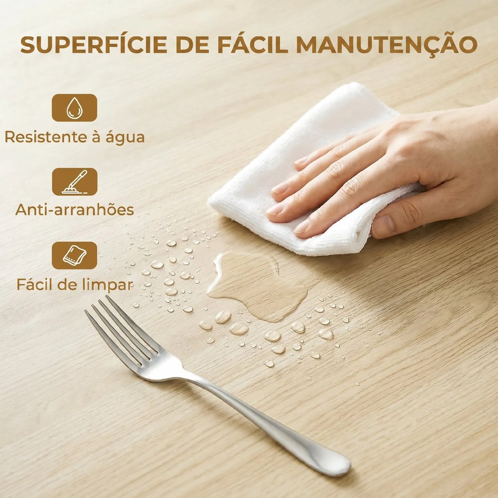 Mesa de Cozinha Redonda Dobrável para 2-6 Pessoas com Aba Rebatível Estrutura de Aço em X Duplo Ø110x76 cm Madeira