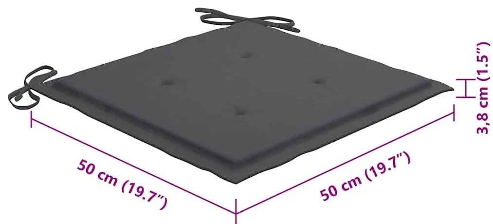Cadeiras de jantar p/ jardim 8 pcs c/ almofadões acácia maciça