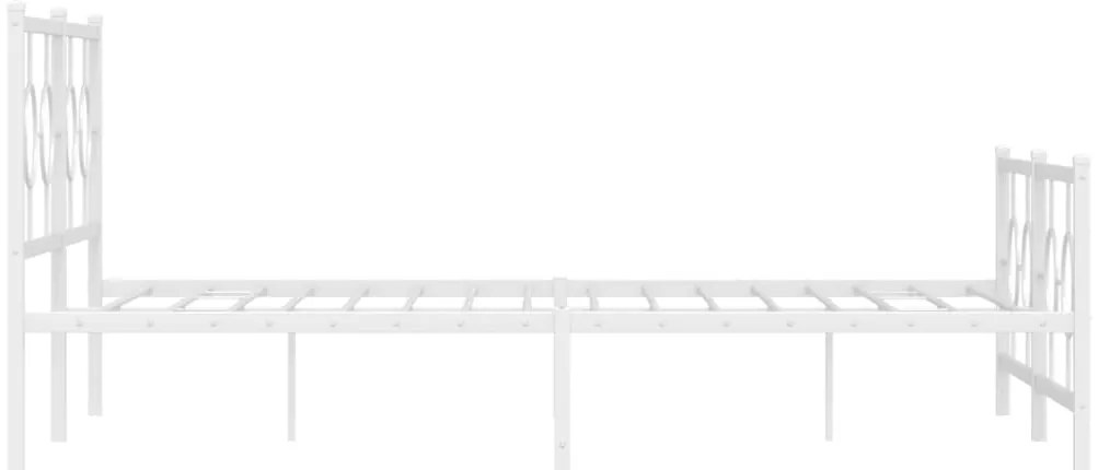 Estrutura de cama com cabeceira e pés 160x200 cm metal branco