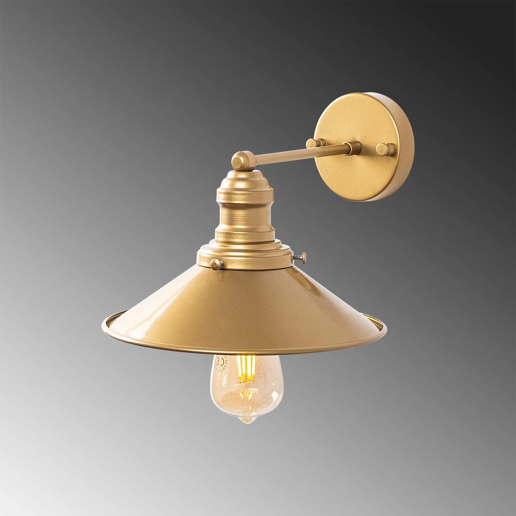 Aplique de Parede Conical – Dourado – 24 x 27 x 20 cm