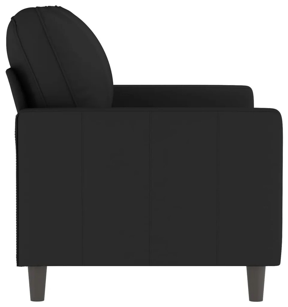 Sofá de 2 lugares veludo 120 cm preto