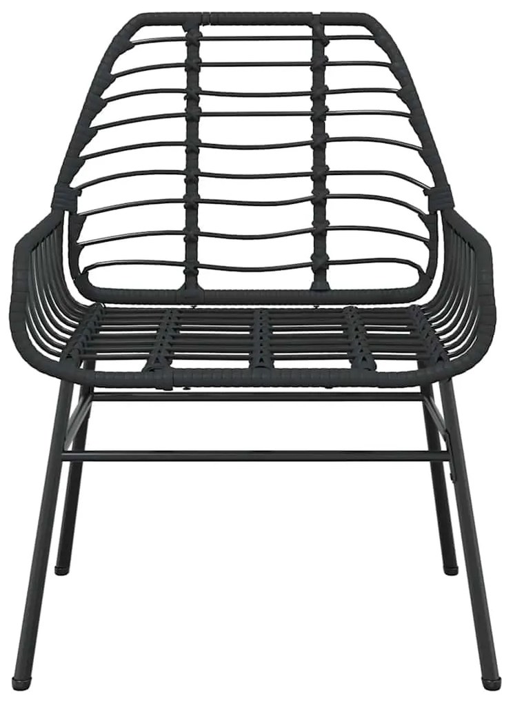 Conjunto de jantar jardim 9 peças vidro vime PE preto