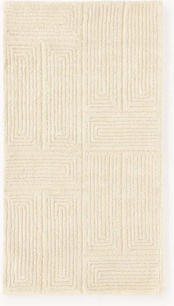 Tapete em lã artesanal com padrão geométrico Alexia