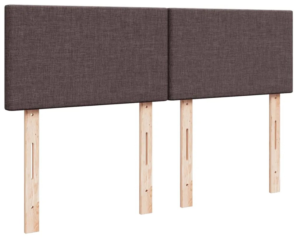Cama com molas/colchão 140x200 cm tecido castanho-escuro