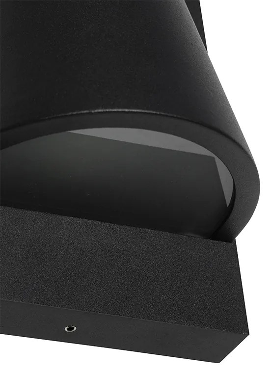 Candeeiro de parede exterior industrial preto IP44 - Femke