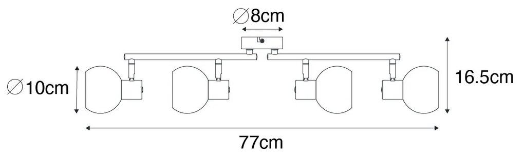 Foco inteligente dourado com vidro cor-de-rosa incl. 4 Wifi P45 - Vidro