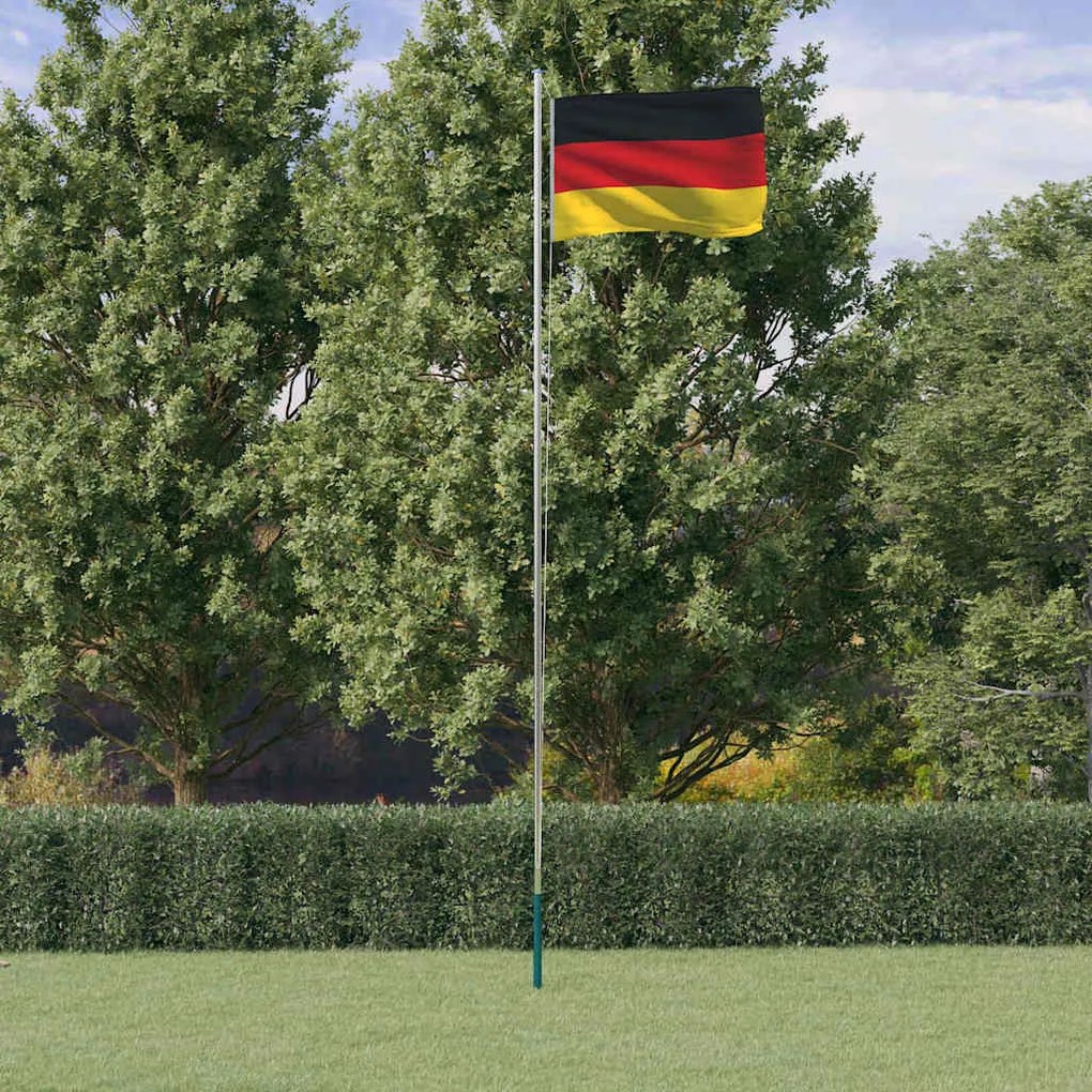 vidaXL Bandeira da Alemanha e mastro 6,08 m alumínio