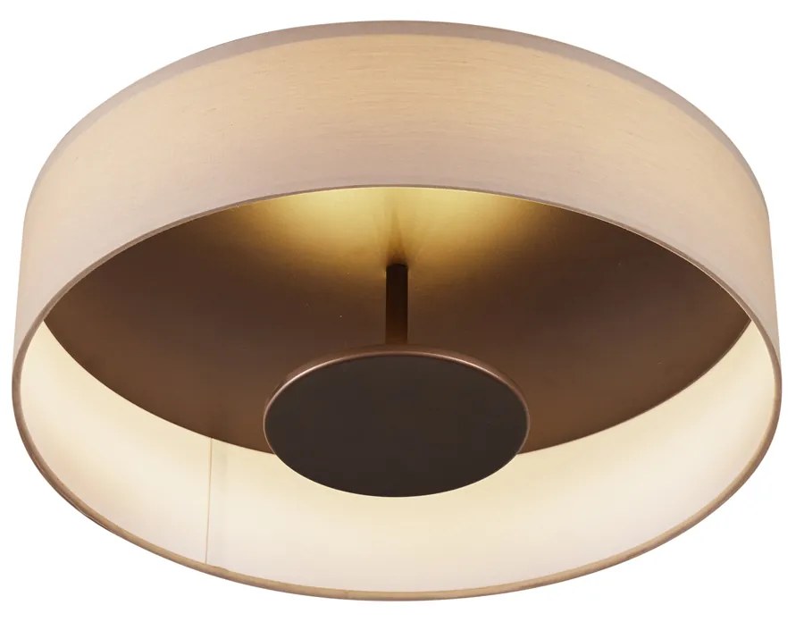 Plafon moderno branco com interior em bronze incluindo LED regulável em 3 níveis - Bredow Moderno