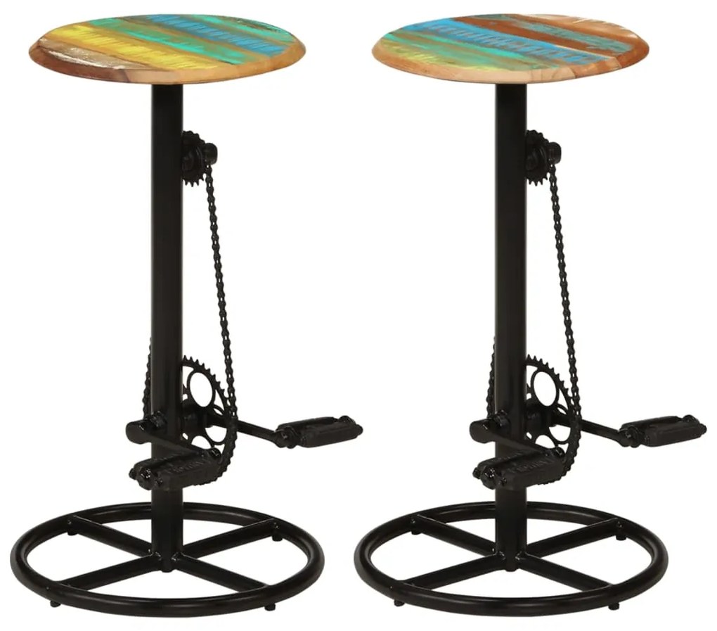 Bancos de bar 2 pcs madeira recuperada maciça
