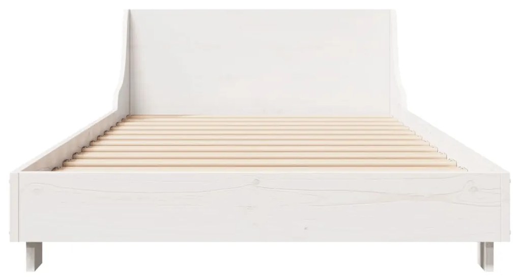 Estrutura de cama com cabeceira 90x190 cm pinho maciço branco