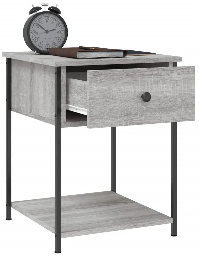 Mesas de cabeceira 2pcs 44x45x58 deriv. de madeira cinza sonoma