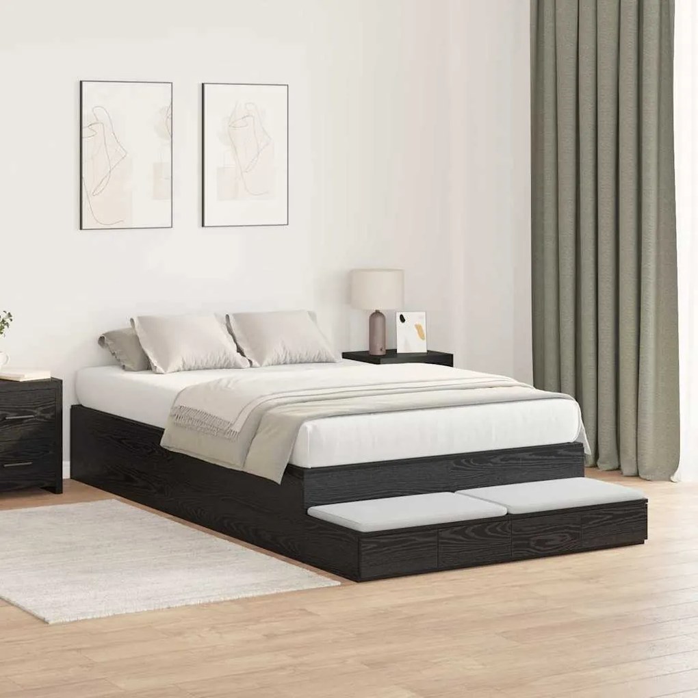 Estrado de Cama Carvalho Preto 120x200 cm
