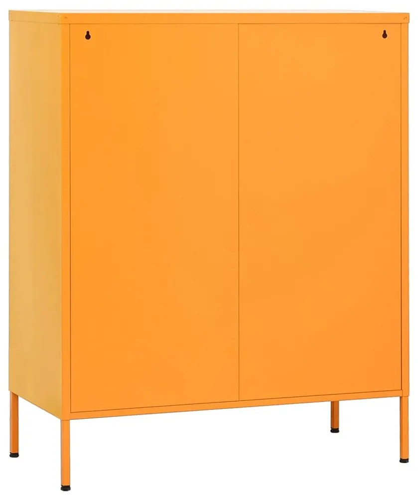 Armário de arrumação aço 80x35x101,5 cm amarelo mostarda