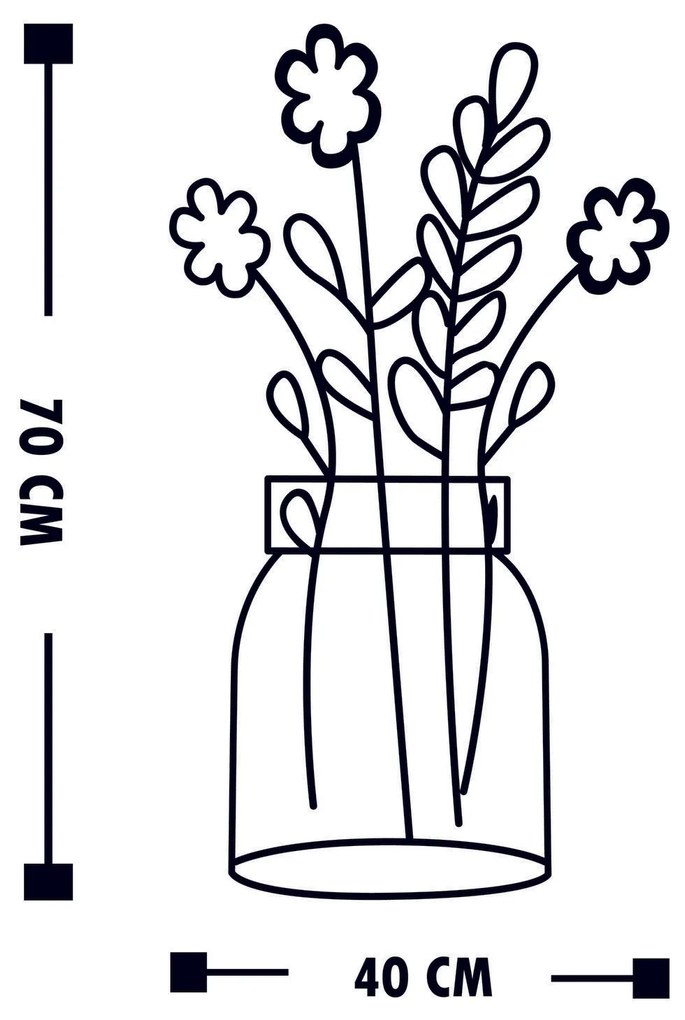 Acessório Decorativo de Parede Metal-469 – Preto – 40 x 70 cm