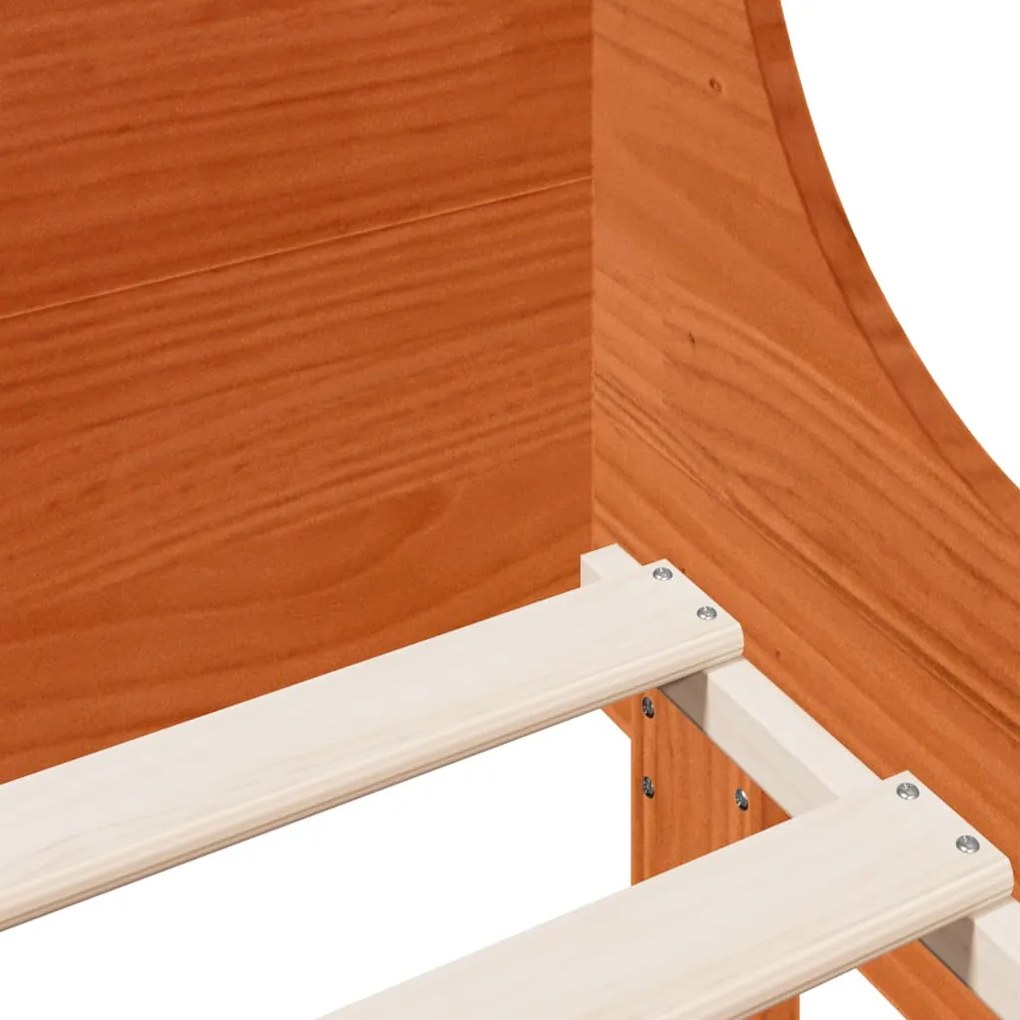 Cama sem colchão 90x200 cm pinho maciço castanho-mel