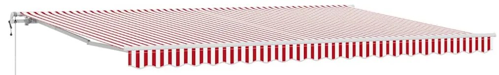 Toldo Retrátil Vermelho e branco 500 × 300 cm Vermelho e branco