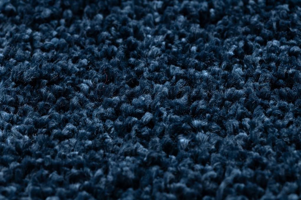 Tapete BERBER quadrado 9000 azul escuro Franjas berbere marroquino shaggy