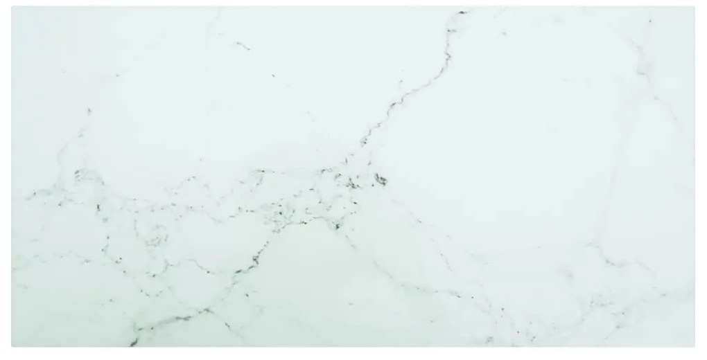 vidaXL Tampo mesa 100x50 cm 6 mm vidro temperado design mármore branco