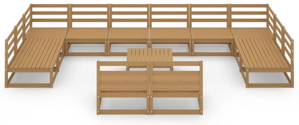 13 pcs conjunto lounge de jardim pinho maciço