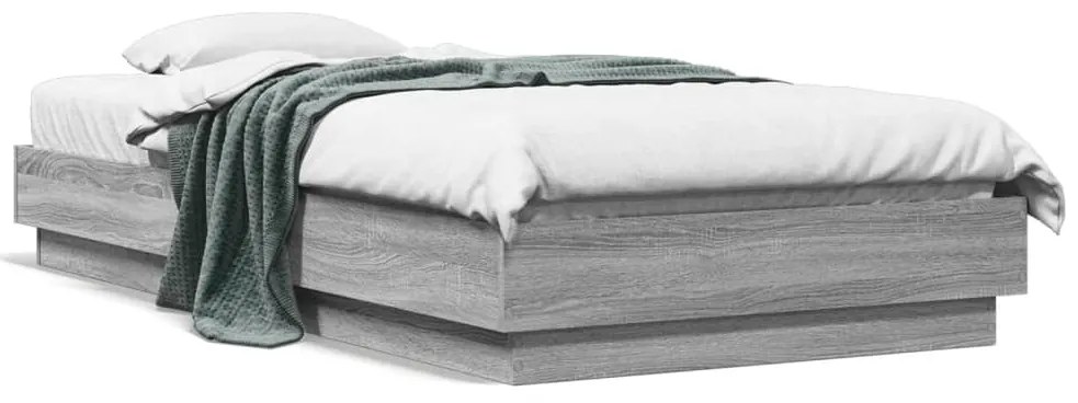 vidaXL Estrutura cama 90x190 cm derivados de madeira cinzento sonoma
