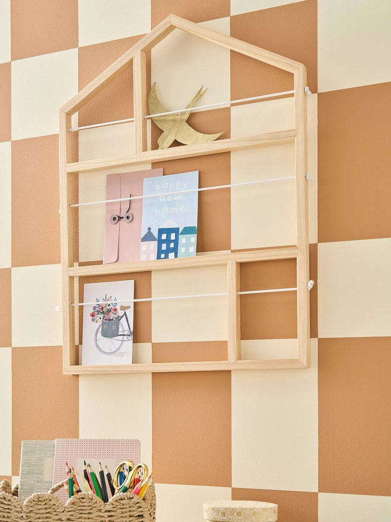 Quadro Casa em madeira bege