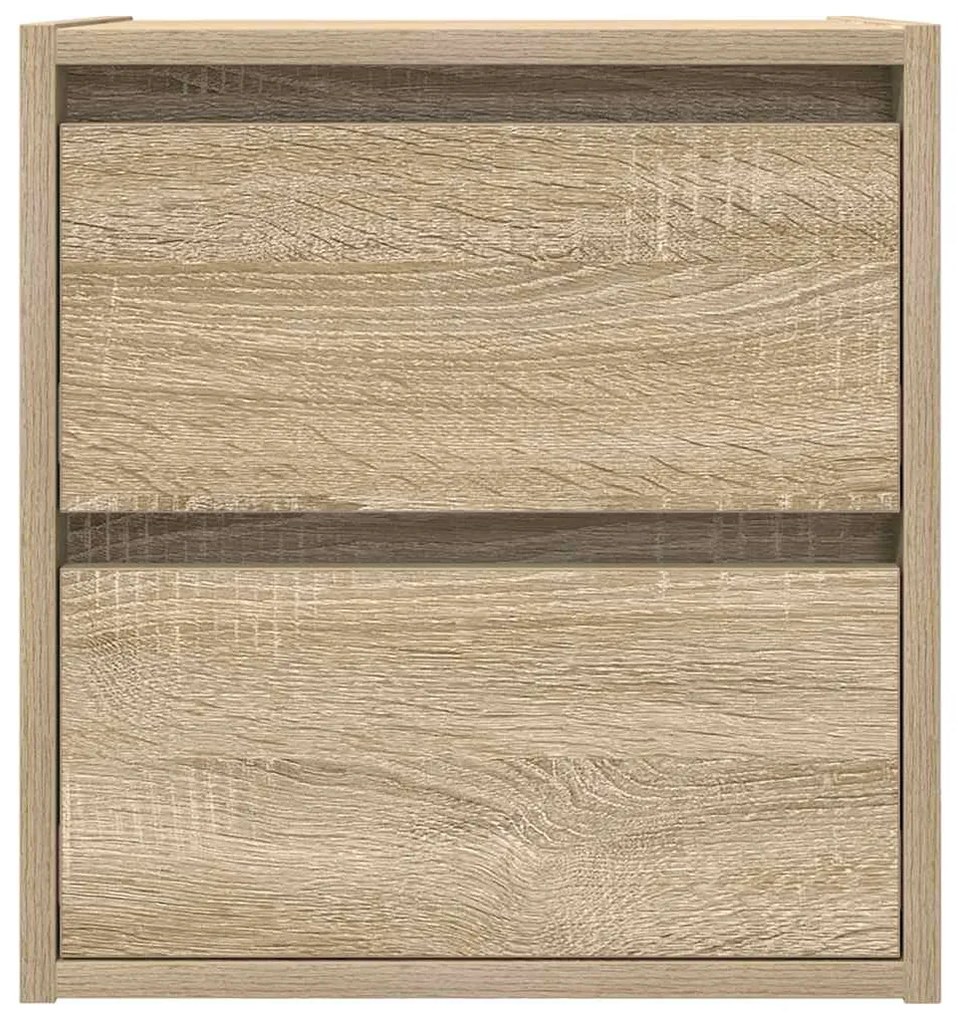 Mesa de cabeceira de parede 38x34x40 cm carvalho sonoma