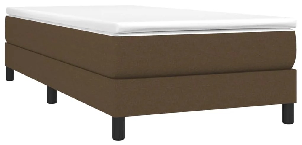 Estrutura de cama 90x190 cm tecido castanho-escuro