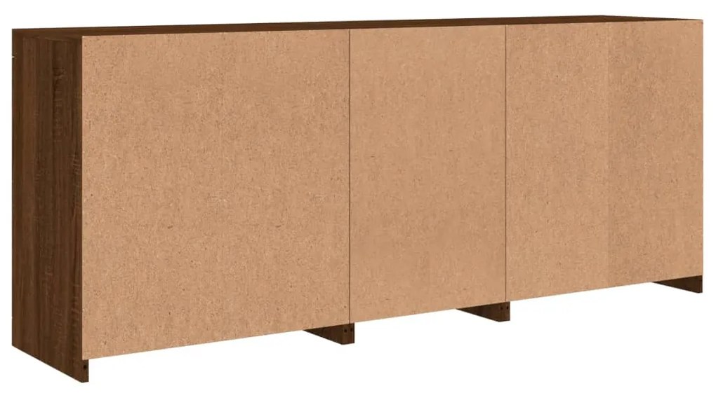 Aparador com luzes LED 162x37x67 cm carvalho castanho