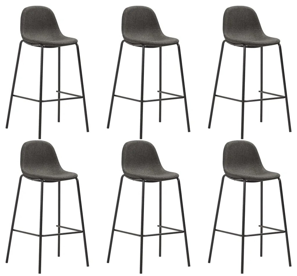 vidaXL Bancos de bar 6 pcs tecido cinzento-escuro