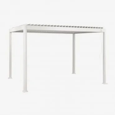 Pérgola Bioclimática De Alumínio Com Lâminas Druvia Gardénia Branco & 3 X 4 M - Sklum