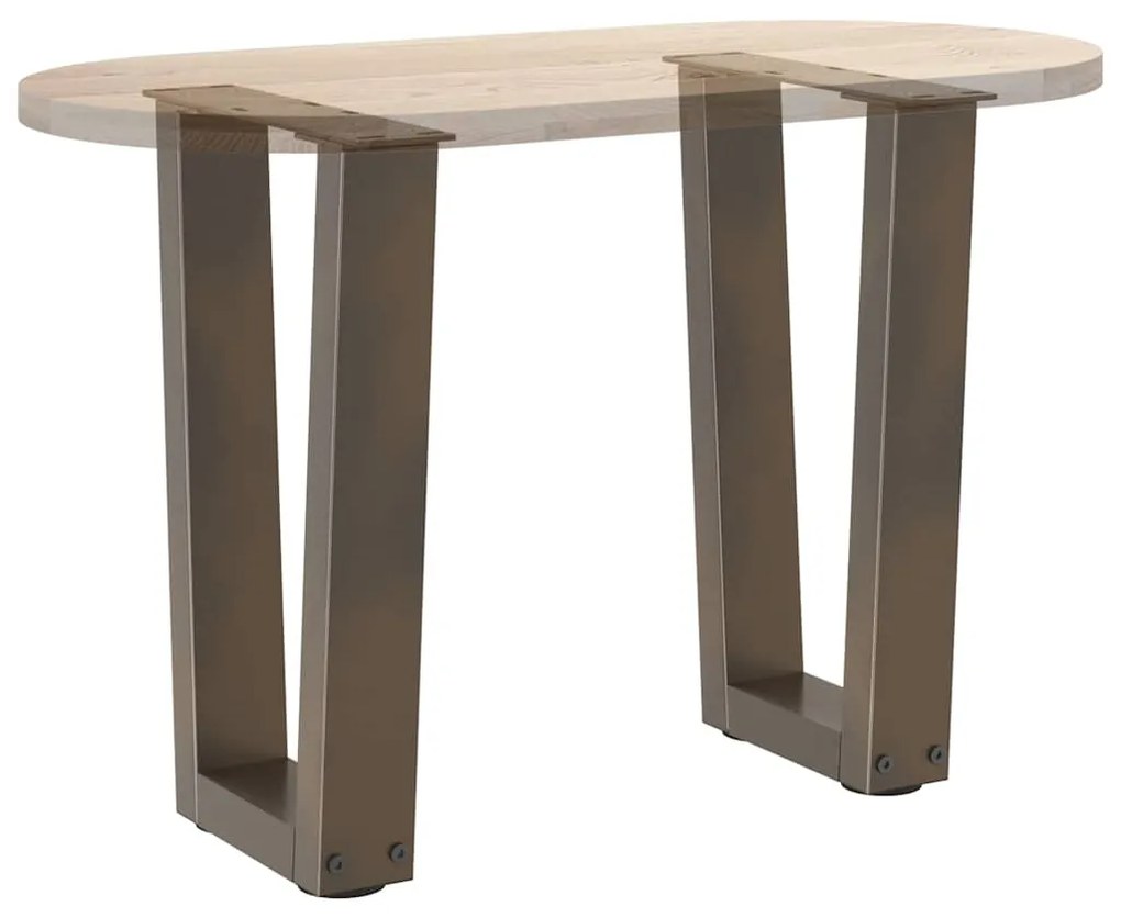 Pés para mesa de centro em formato de V, 2 peças, aço natural, 28x(42-