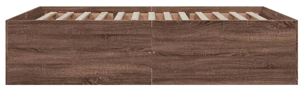 Estrutura de cama 150x200cm derivados madeira carvalho castanho