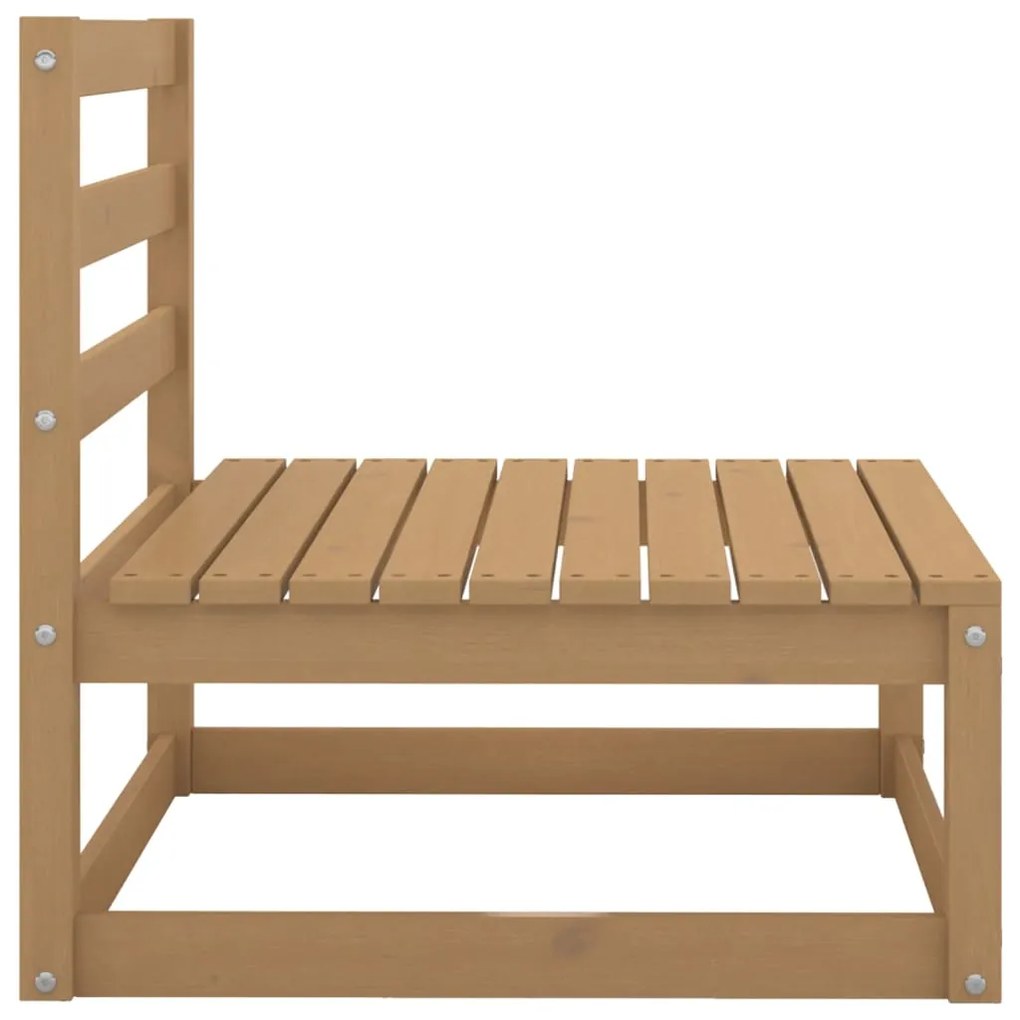 Sofás de centro para jardim 3 pcs pinho maciço castanho mel