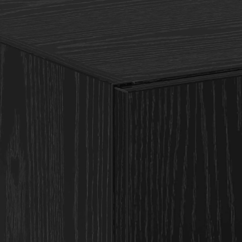 Aparador Preto em Carvalho - 60 x 32 x 153 cm - Madeira engenheirada