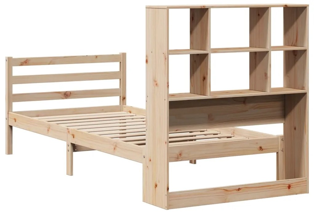 Cama com estante sem colchão 100x200 cm pinho maciço
