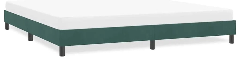 vidaXL Estrutura de cama sem colchão 180x220 cm veludo verde-escuro