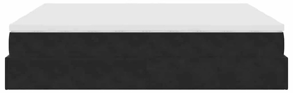 Estrutura de cama otomana com colchões 160x200 cm veludo preto