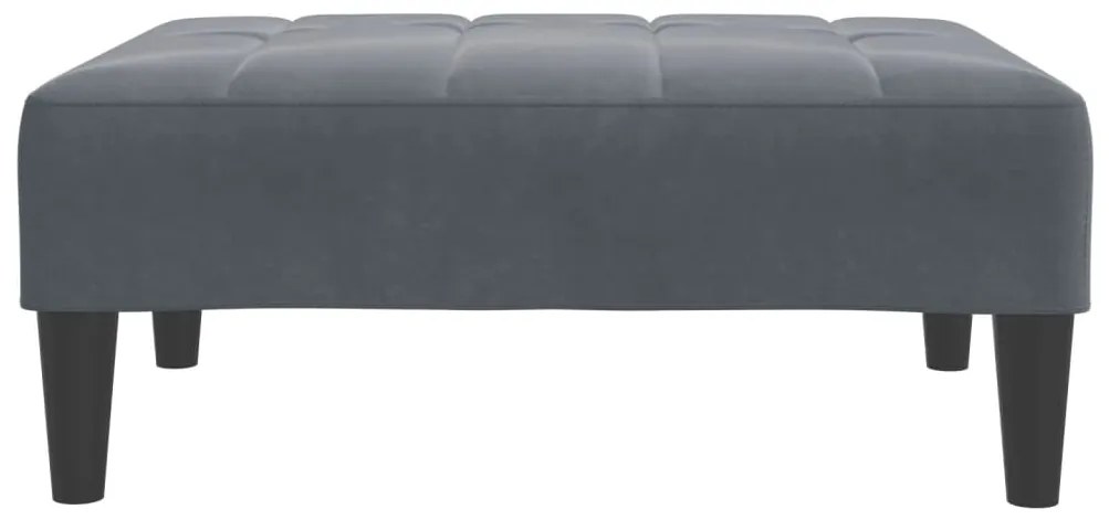 Apoio de pés 77x55x31 cm veludo cinzento-escuro
