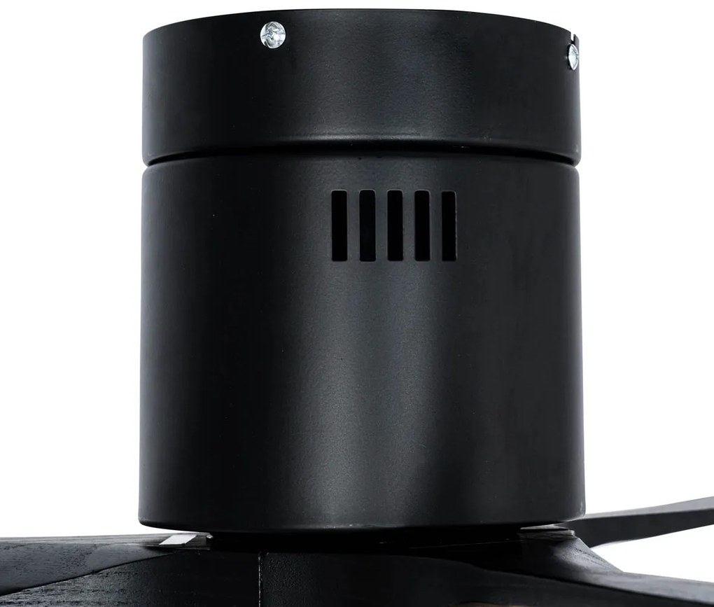Ventoinha de teto inteligente preta 132cm incl. LED regulável em 3 etapas de Kelvin com controlo remoto - Sofia